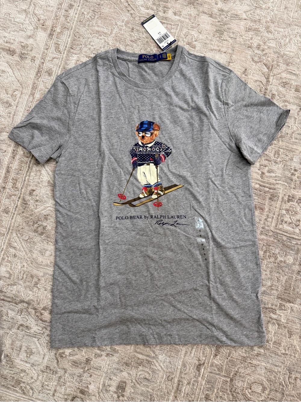 Polo Ralph Lauren Men’s S Polo Bear Ski Graphic T-Shirt Gray NWT